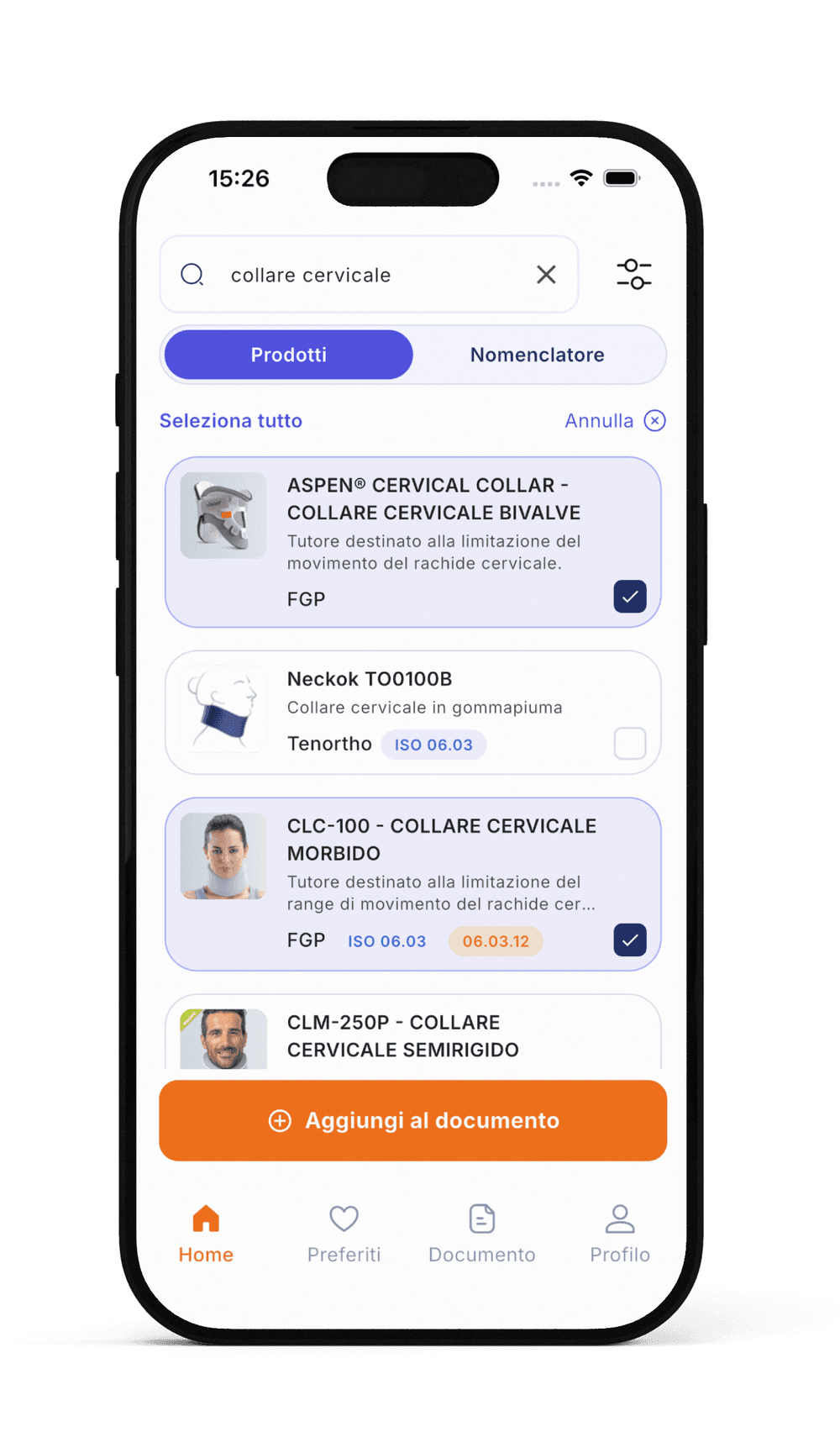 Risultati di ricerca nell'app ProteSì