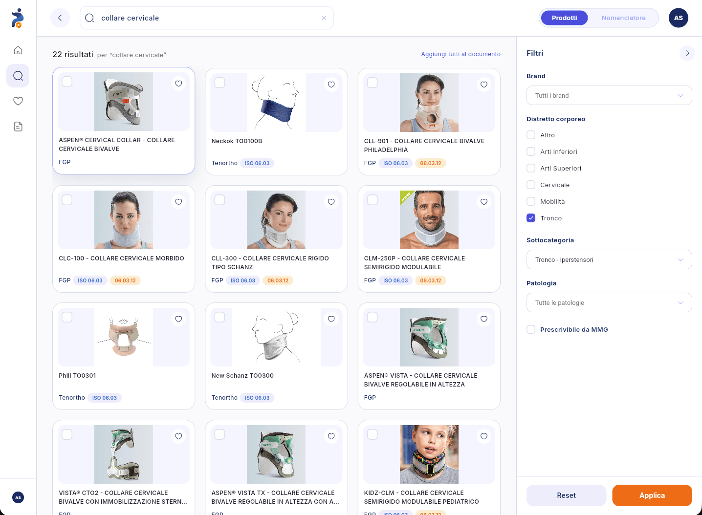 Risultati di ricerca ProteSì da browser con filtro per brand